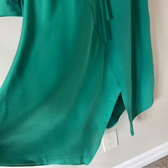 Cushnie for Target Emerald Green Long Sleeve Faux Wrap Asymmetrical Dress Size 0 - Picture 10 of 11